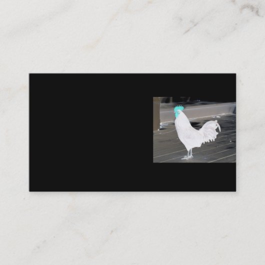 Carte de visite - noir avec le coq blanc (Devant)