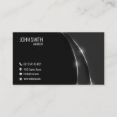 Carte de visite noir avec lignes brillantes (Devant)