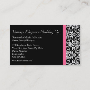 Carte De Visite Noir avec Pink Passion Damas