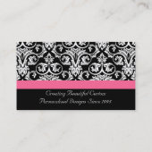 Carte De Visite Noir avec Pink Passion Damas (Dos)