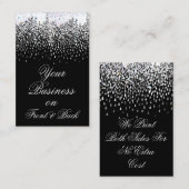 Carte De Visite Noir avec pluie blanche chute sur Modèle vertical (Devant / Derrière)