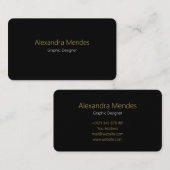 Carte de visite Noir Avec Un Desi Simple Et Élégan (Devant / Derrière)