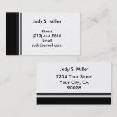 Carte De Visite noir blanc (Devant / Derrière)