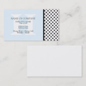 Carte De Visite Noir blanc À petits pois bleu clair Designer Monog (Devant / Derrière)