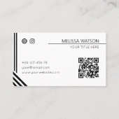 Carte De Visite Noir & blanc abstrait lignes urbaines modernes (Dos)