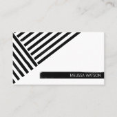 Carte De Visite Noir & blanc abstrait lignes urbaines modernes (Devant)