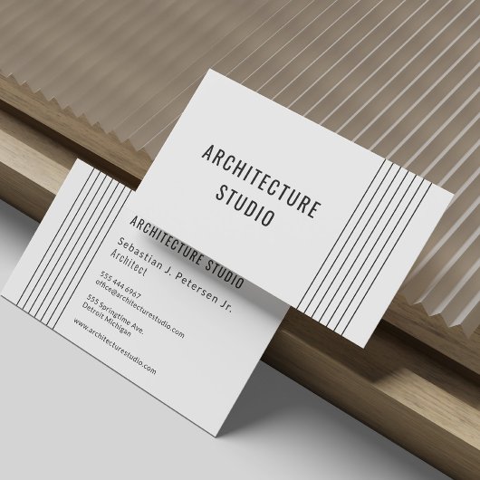 Carte De Visite Noir blanc architecte professionnel moderne