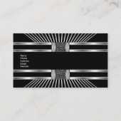 Carte de visite noir blanc argent rayé 2 (Dos)