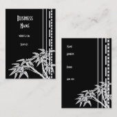 Carte de visite noir blanc asiatique Bambou (Devant / Derrière)