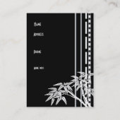 Carte de visite noir blanc asiatique Bambou (Dos)