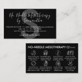 Carte De Visite Noir Blanc Aucun Aiguille Mésothérapie Aftercare (Devant / Derrière)
