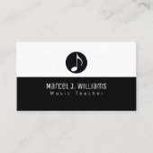 Carte de visite noir&blanc avec musicien note de m (Devant)