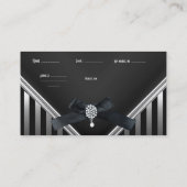 Carte de visite noir blanc bande argenté (Dos)