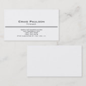 Carte de visite noir blanc clair contemporain (Devant / Derrière)