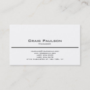 Carte de visite noir blanc clair contemporain