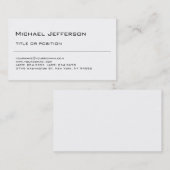 Carte de visite noir blanc clair élégant (Devant / Derrière)