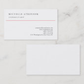 Carte De Visite Noir blanc classique élégant Plain professionnel (Devant / Derrière)