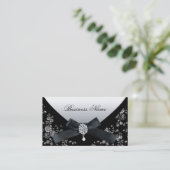 Carte de visite noir blanc Damas Joyau de poche (Debout devant)
