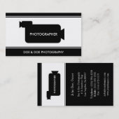 Carte De Visite Noir/blanc de photographie de cinéaste de (Devant / Derrière)