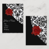 CARTE DE VISITE NOIR BLANC DOMMASQUE SCEAU DE CIRE ROUGE MONOGRAMM (Devant / Derrière)