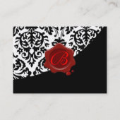 CARTE DE VISITE NOIR BLANC DOMMASQUE SCEAU DE CIRE ROUGE MONOGRAMM (Dos)