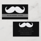 Carte De Visite Noir blanc drôle de moustache et de plaine (Devant / Derrière)