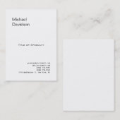 Carte de visite noir blanc élégant (Devant / Derrière)