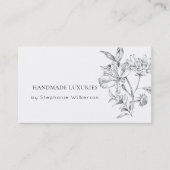 Carte de visite noir blanc élégant fait main (Devant)