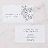 Carte de visite noir blanc élégant fait main (Devant / Derrière)