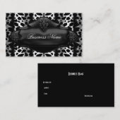 Carte de visite noir blanc élégant Leopard (Devant / Derrière)