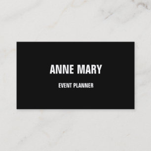 Carte De Visite Noir blanc élégant Mariage Événement Planner P