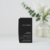 Carte De Visite Noir & Blanc Elegant Moderne Professionnel (Debout devant)