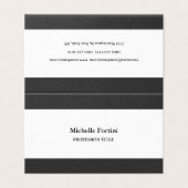 Carte De Visite Noir Blanc Élégant Plaine Minimaliste (Extérieur déplié)