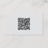 Carte De Visite Noir, blanc et gris Abstrait avec code et photo QR (Dos)