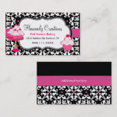 Carte de visite noir, blanc, et rose de (Devant / Derrière)