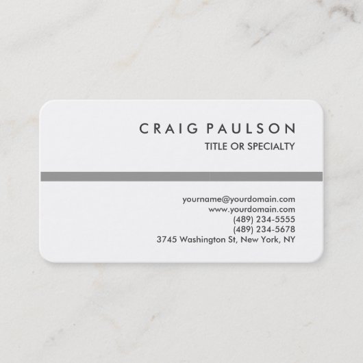 Carte de visite noir blanc gris arrondi (Devant)