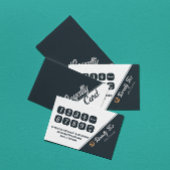 Carte De Visite Noir blanc gris Gris Loyauté Script