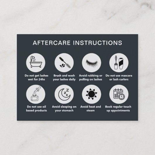 Carte De Visite Noir Blanc Gris Lash Client Gris (Dos)