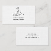 Carte De Visite Noir Blanc Gris Massage Spa Masseuse (Devant / Derrière)