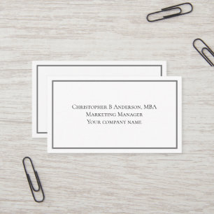 Carte De Visite Noir blanc gris minimaliste Entreprise professionn