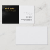 Carte de visite noir blanc gris or (Devant / Derrière)