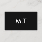 Carte De Visite Noir Blanc Initiales Logo Code QR professionnel (Devant)