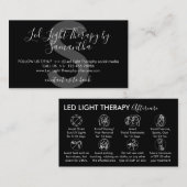 Carte De Visite Noir Blanc Led Lumière Thérapie Après-Soins (Devant / Derrière)