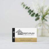 Carte De Visite Noir blanc | Logo de la maison (Debout devant)