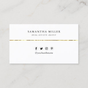 Carte De Visite Noir blanc logo personnalisé QR Code minimaliste m