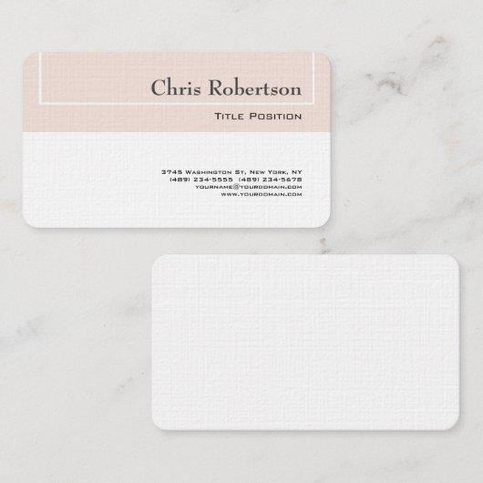 Carte De Visite Noir & Blanc Mannequin Simple Moderne (Devant / Derrière)