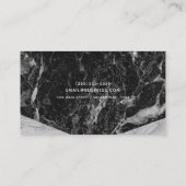 Carte De Visite Noir blanc & Marbre Argent Moderne Glam tendance (Dos)