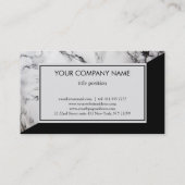 Carte De Visite Noir & Blanc Marbré Et Triangle (Dos)