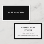 Carte de visite noir blanc minimal (Devant / Derrière)