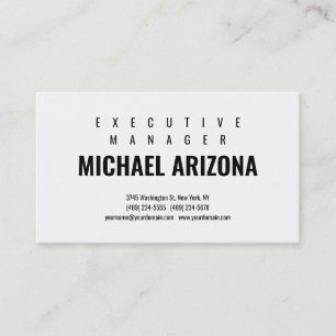 Carte De Visite Noir & Blanc Minimaliste Simple Plaque